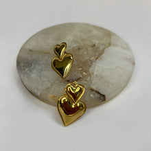 Load image into Gallery viewer, Two of hearts earrings
