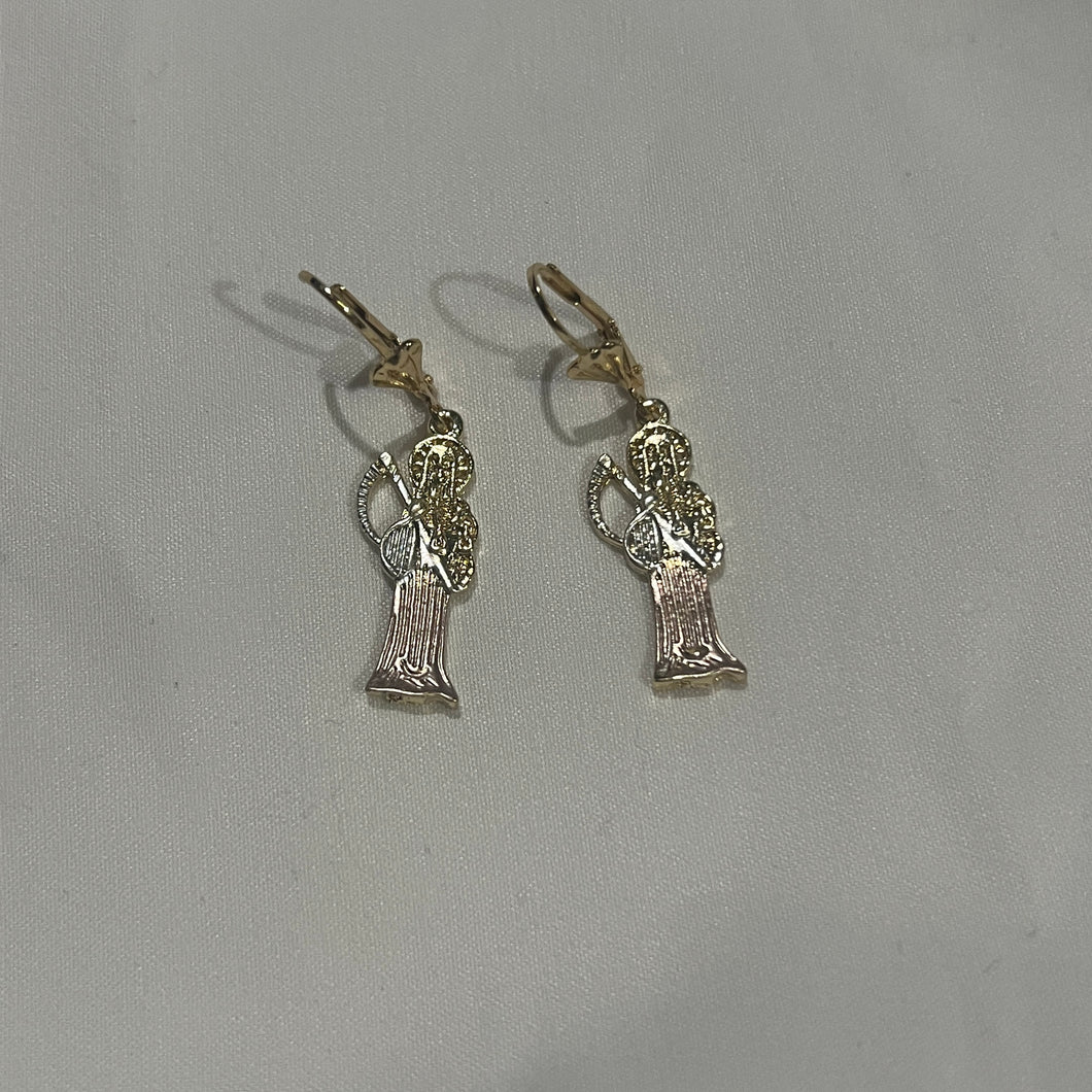 Santa muerte tri earrings