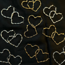 Load image into Gallery viewer, Barbwire heart hoops
